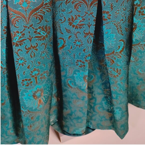 Floral Jacquard Holiday Dress in Green Girls 10 - Picture 10 of 16